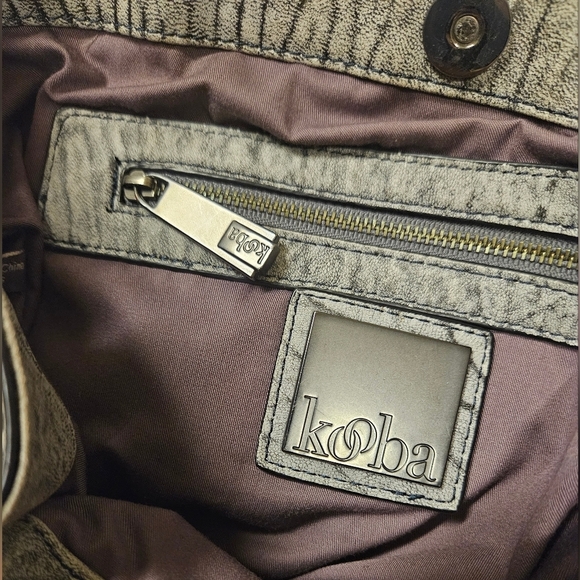 KOOBA Parker Neiman Marcus Gray  LEATHER PURSE crossbody bucket handbag - Picture 14 of 16